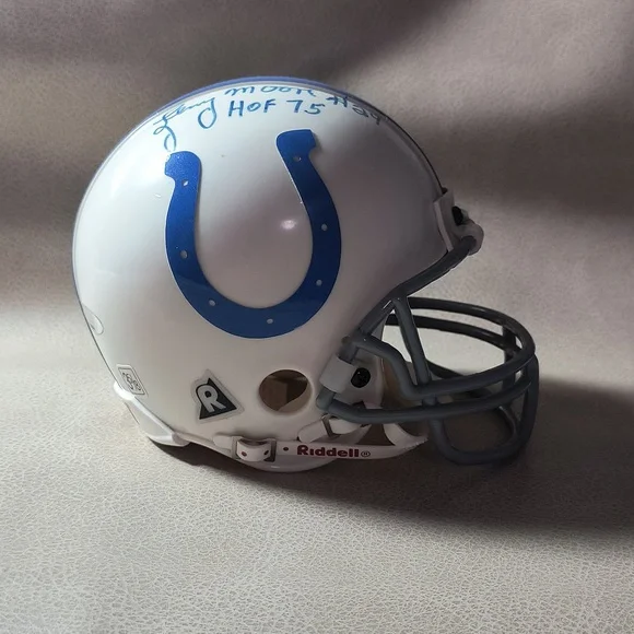 Autographed COLTS White and Blue Football Helmet - Picture 2 of 8